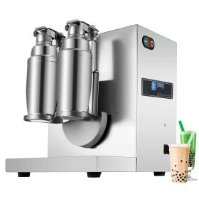 110V Electric Milk Tea Shaker Machine,120W Stainless Steel Double-Cup Shaker Machine, Silver