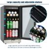 Built-in and Freestanding 15" Mini Beverage Refrigerator/Wine Cabinet, 120 Cans, 34-65°F, Quiet, Adjustable Shelves, LED Lighting, ETL , Touch Contro