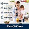 Hand Blender Immersion Blender Handheld Stick Batidora Electric Blenders Emersion Hand Mixer For Kitchen 5 Core HB 1510 BLK