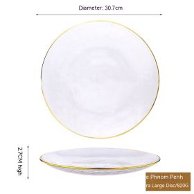 Phnom Penh Fruit Plate Creative Set Glass Plate Household (Option: Extra Large Plate Narrow Edge)