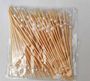 Disposable Fruit Fork Household Plastic Fruit Prod (Option: Sliver Beads 100 Bags)