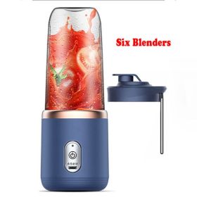 Portable Electric Juicer 400ml Lemon Orange Fruit Squeezer Multifunction Mixer Fruit Smoothie Blender Household Appliances (Color: Blue 1 cup)