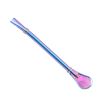 1pc Reusable Stainless Steel Straw - Creative; Multipurpose Spoon for Coffee; Milk; and More!