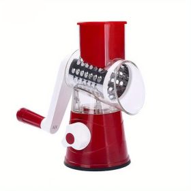 1 Set; 4in1; Vegetable Slicer; Multifunctional Fruit Slicer; Manual Food Grater; Rotary Cutter; Vegetable Grinders; Kitchen Stuff; Kitchen Gadgets (Color: Red)