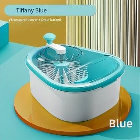 1pc, Efficient Fruit and Vegetable Washer - Spin Cleaning Machine for Fruits and Vegetables - Manual Fruit Cleaner Device - Kitchen Tool for Healthy a (Color: Upgrade Blue)