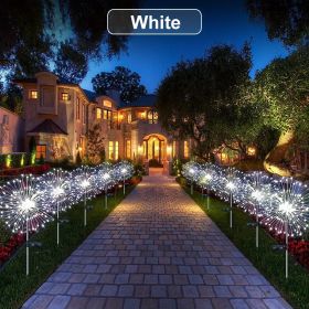 1 Pack Solar Firework Light Outdoor, IP65 Waterproof Solar Garden Flower Lights With 8 Lighting Modes, Decorative Fairy Lights With Stake, Halloween D (Color: White, size: 8 Mode 200LEDS)