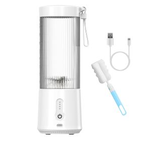 15.2OZ Portable Fruit Blender with 6 Blades Rechargeable Juice Cup for Shakes Smoothies Juice Personal Mini Fruit Mixer for Outdoor Gym Office (Color: White)