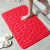 1pc Memory Foam Bath Rug, Cobblestone Embossed Bathroom Mat, Rapid Water Absorbent And Washable Bath Rugs, Non-Slip, Thick, Soft And Comfortable Carpe