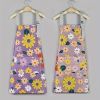 1pc Oil-proof And Waterproof Apron; Floral Pattern Kitchen Cooking Apron With Pocket